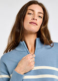 Dubarry Fonthill Women’s Zip Neck Sweater - Dusty Blue