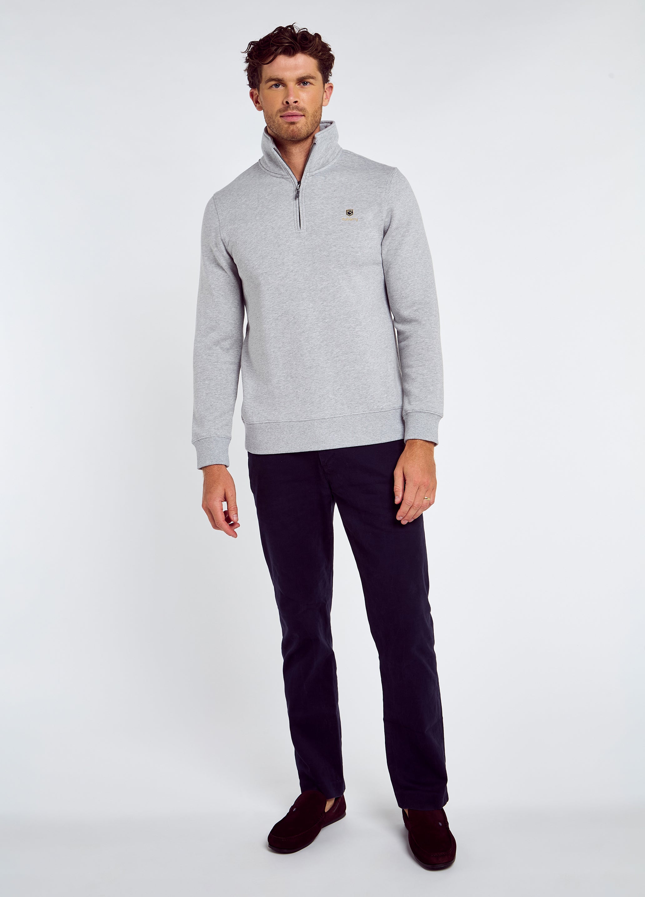 Dubarry Boyce Men’s Zip Neck Sweater - Grey