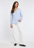 Dubarry Butterfly Women’s Long Sleeve Linen Shirt - Blue