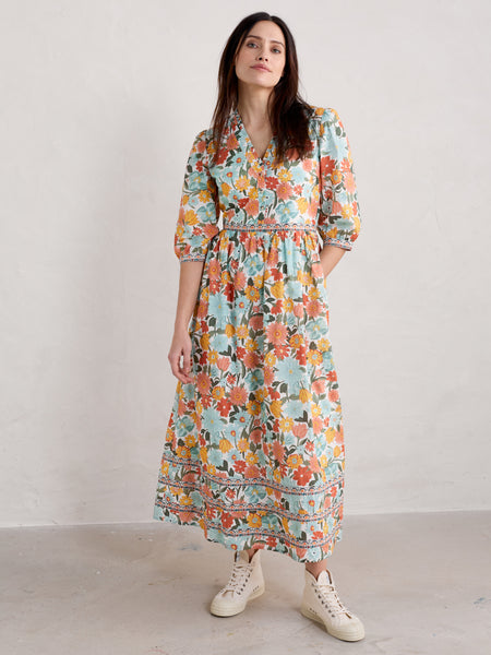 Seasalt Blue Hills Border Dress Flowering Blooms Chalk – House of Country