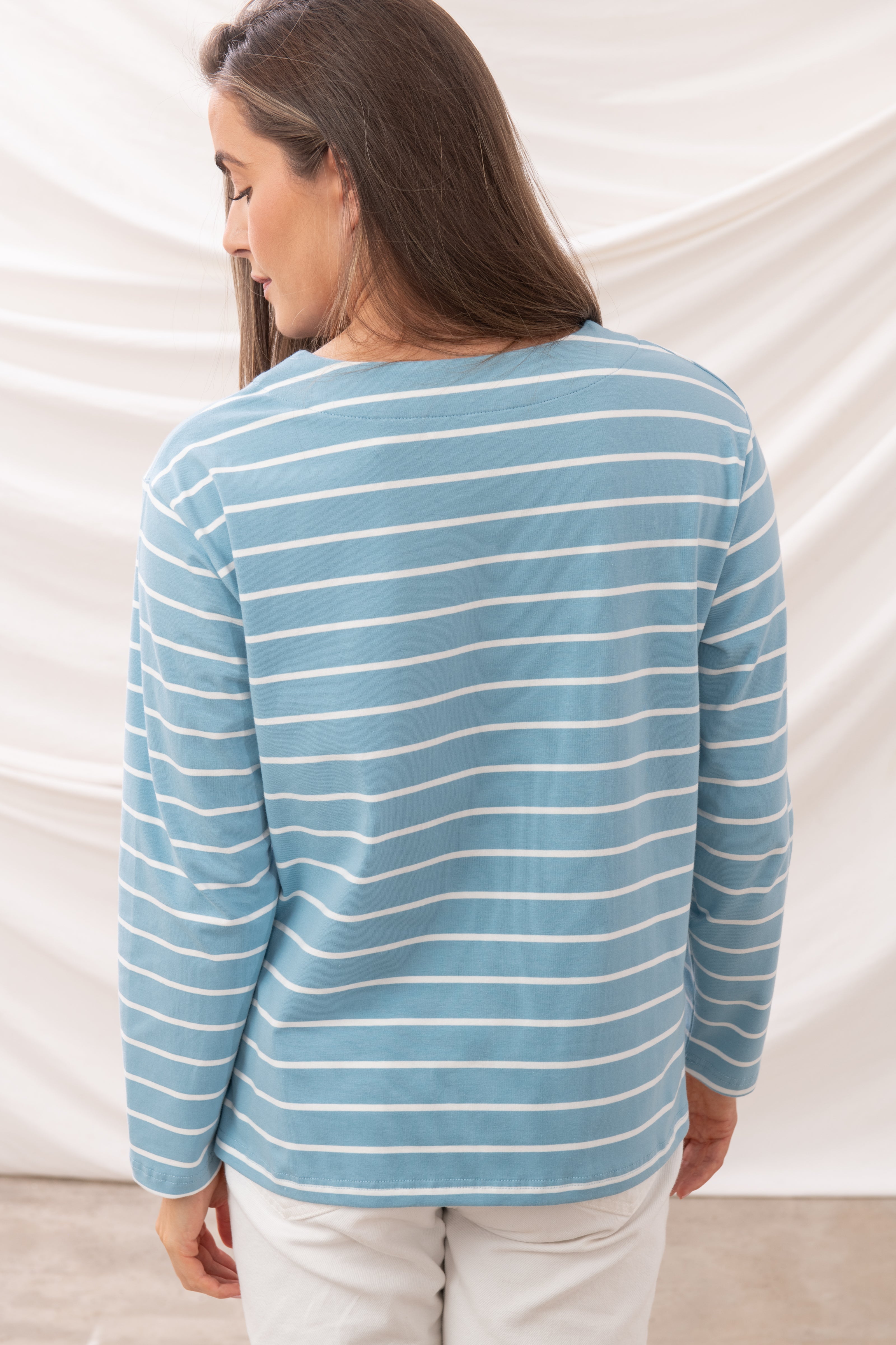 Lighthouse Causeway II Top - Marine Blue Stripe