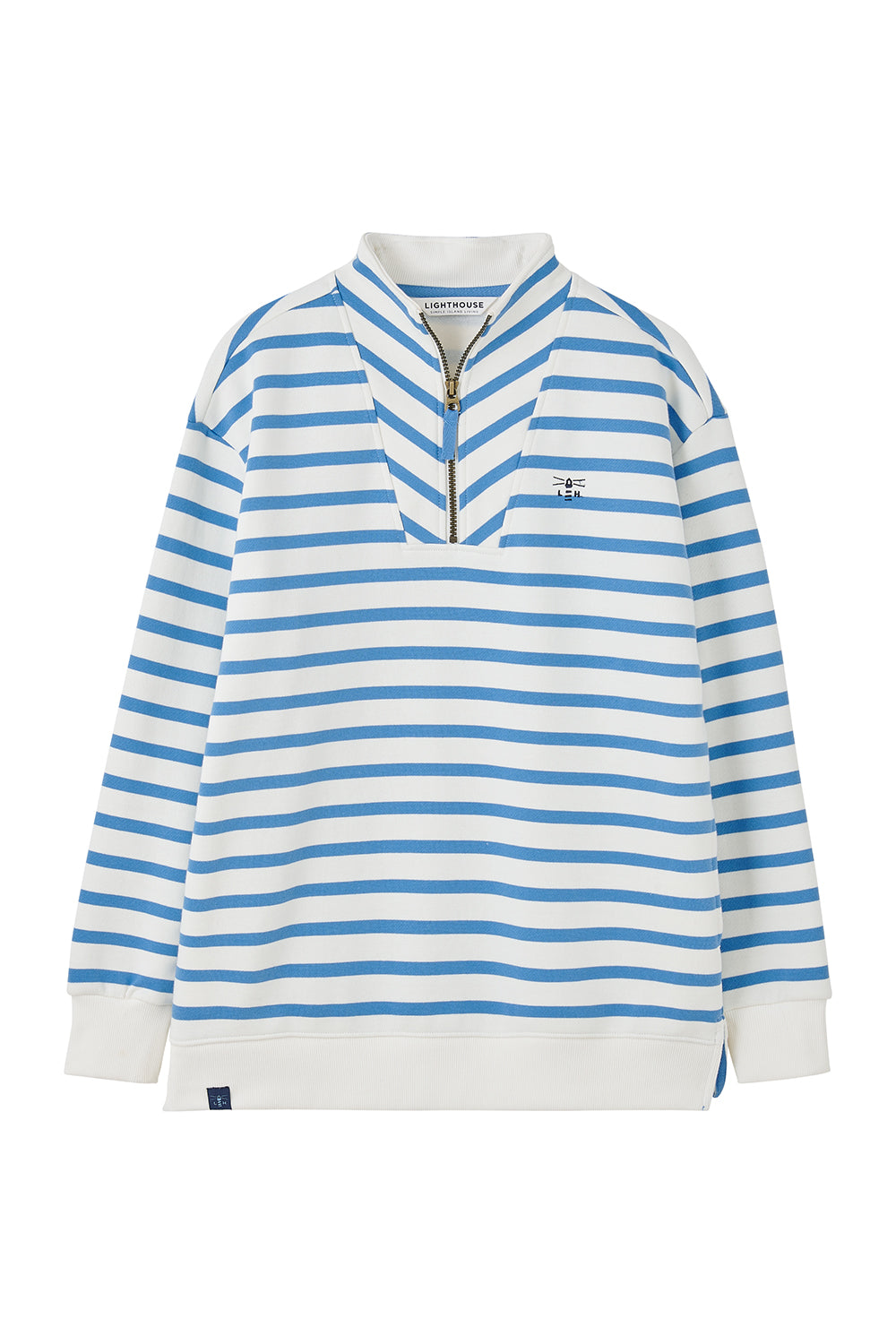Lighthouse Coral Jersey - Marine Blue Stripe