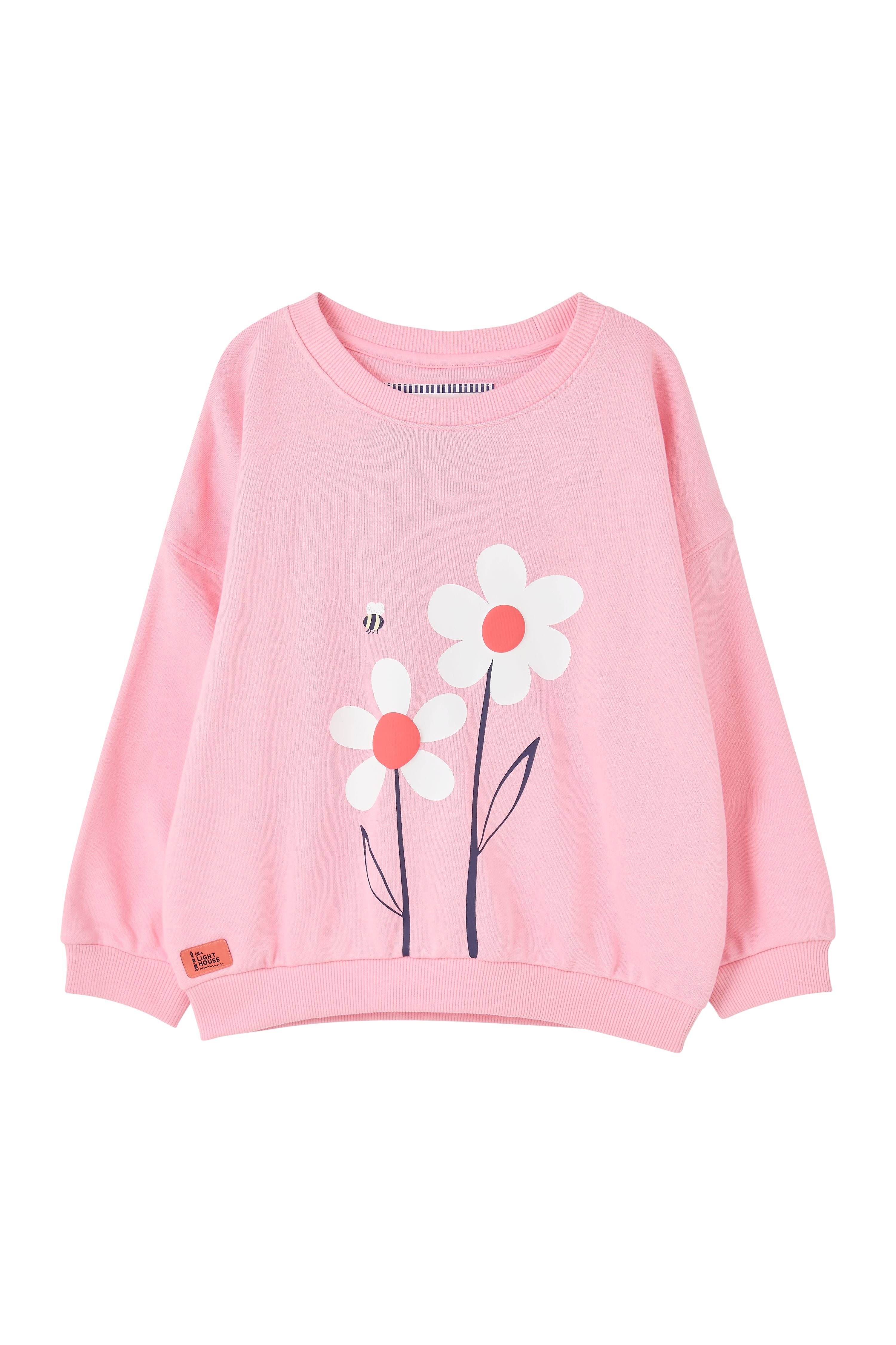 Lighthouse Flora Sweatshirt - Dusky Pink & Flowers