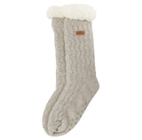 Barbour Cable Knit Lounge Socks - Light Grey Marl