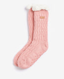 Barbour Cable Knit Lounge Socks - Dusty Pink