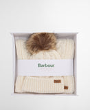 Barbour Penshaw Beanie & Scarf Gift Set - Cloud