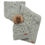 Barbour Penshaw Beanie & Scarf Gift Set - Grey