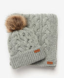 Barbour Penshaw Beanie & Scarf Gift Set - Grey