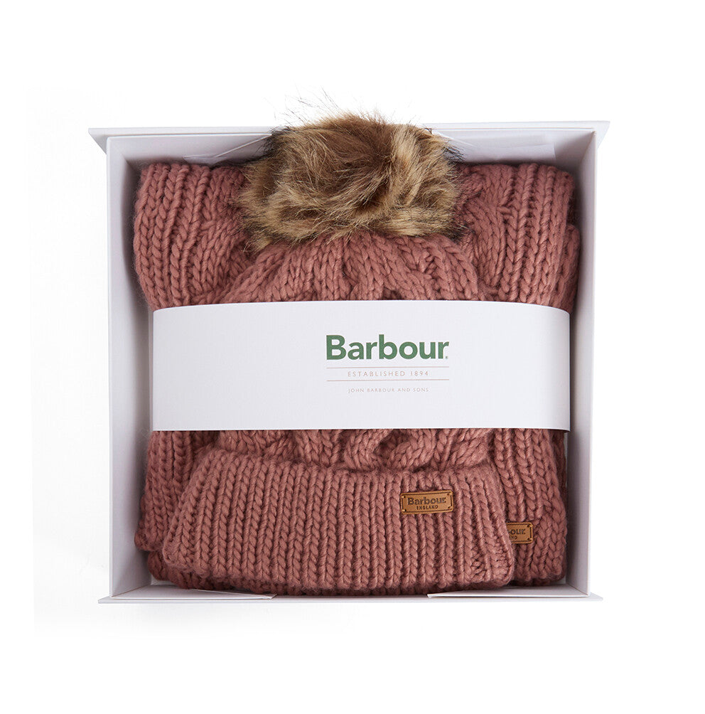 Barbour Penshaw Beanie & Scarf Gift Set - Arabesque