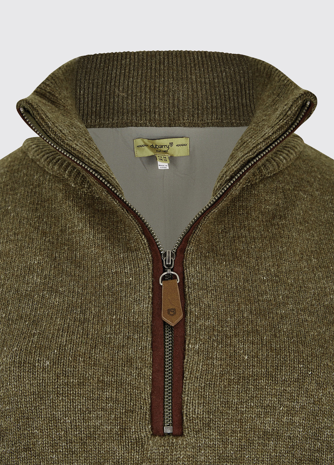 Dubarry Morrisey Zip Neck Sweater - Dusky Green