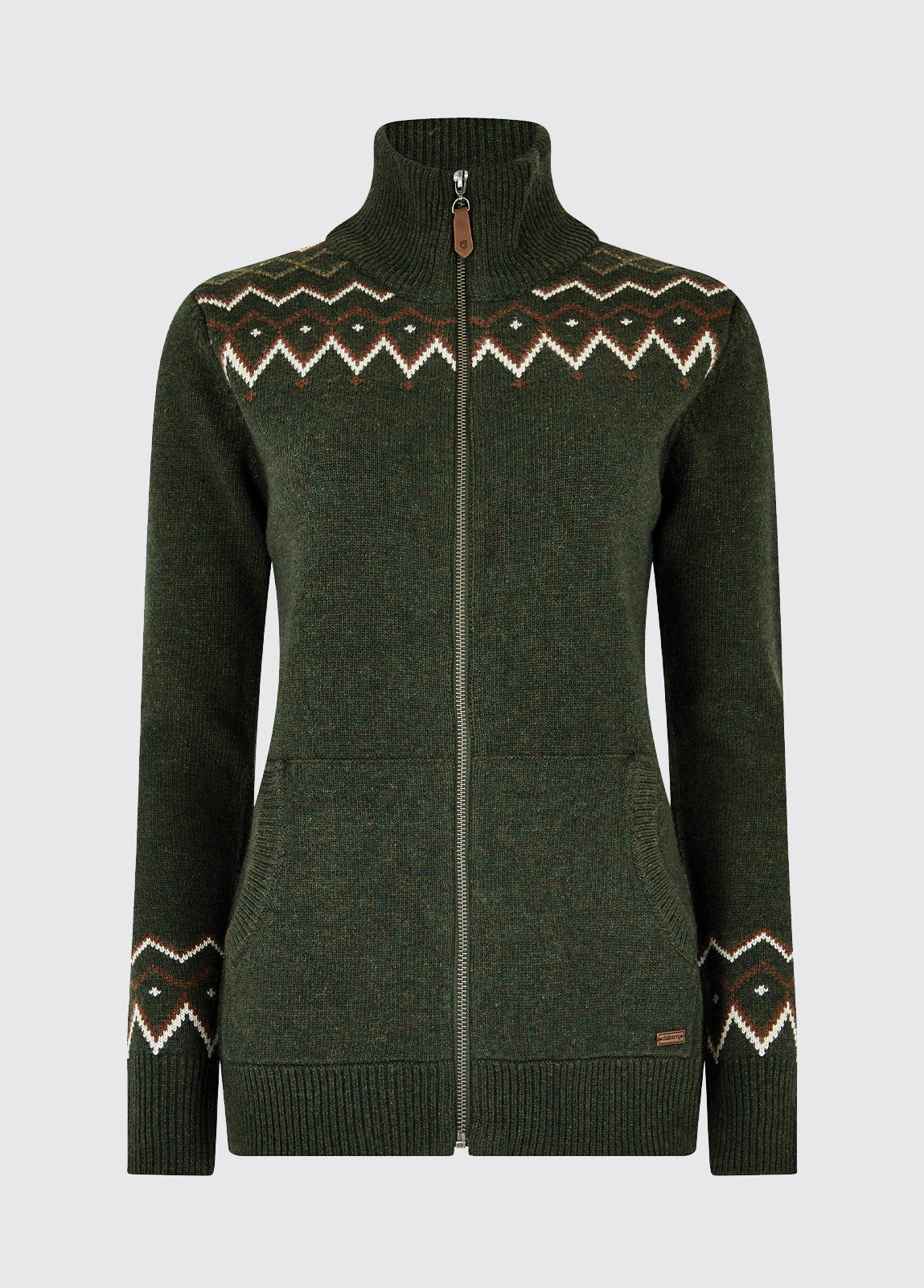 Dubarry Balbriggan Full Zip Sweater - Olive