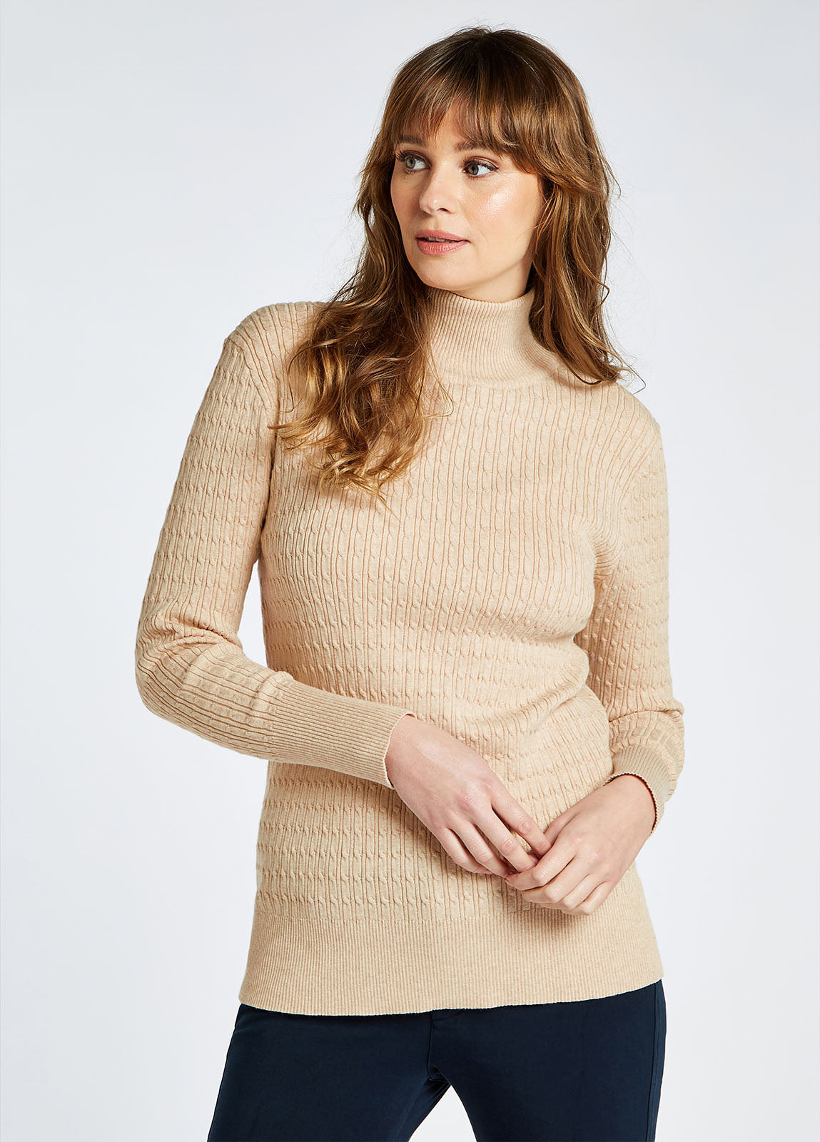 Dubarry Hacketstown Funnel Neck Sweater - Oyster