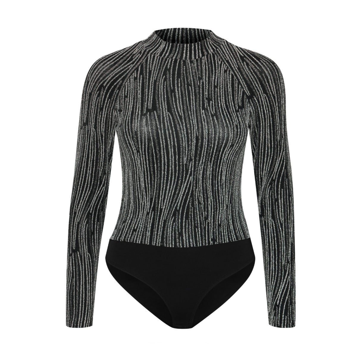 Pulz Malia Bodysuit - Silver Glitter