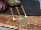 Cheeseknives with wooden handle set of 3
