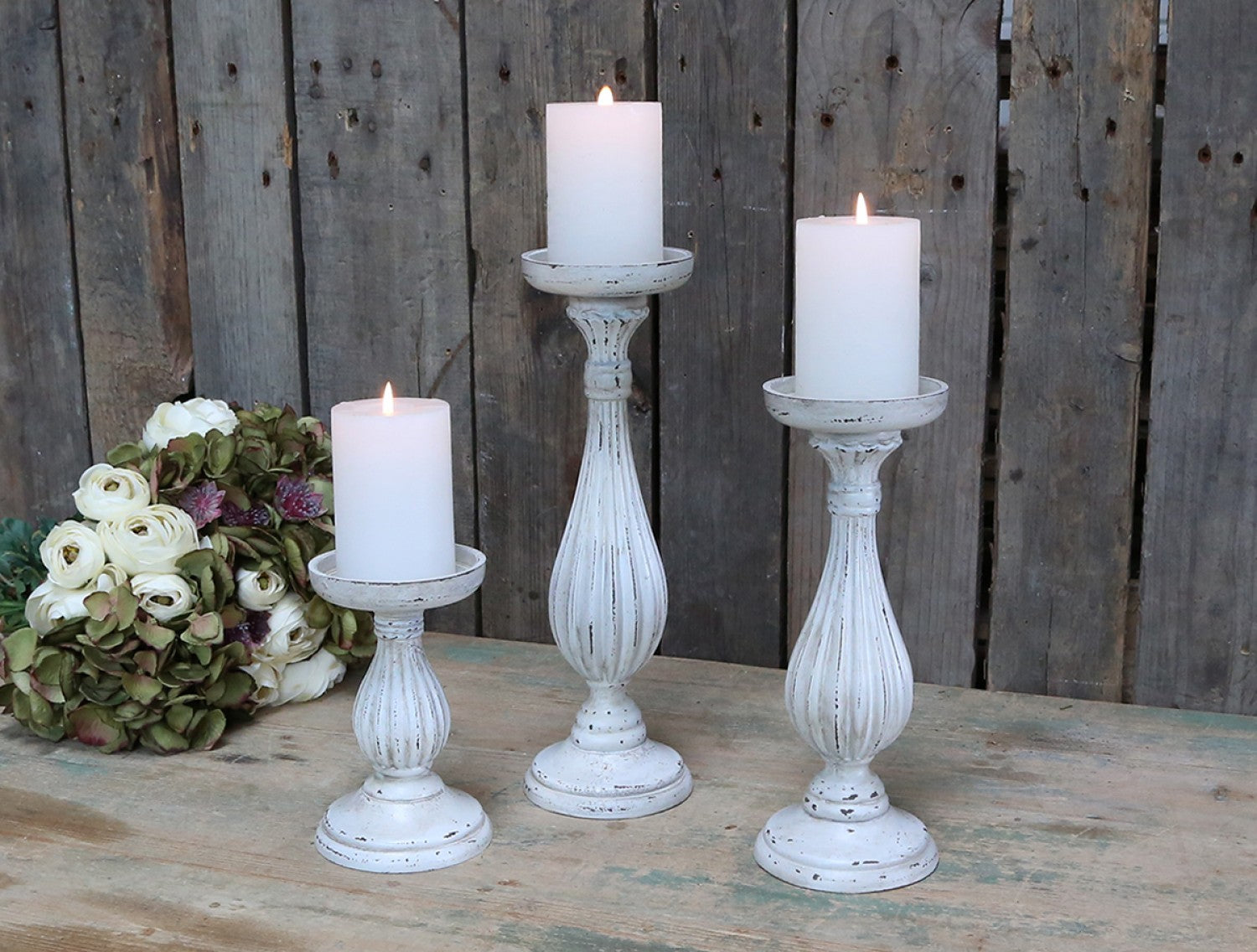 Candlestick Holder 17cm for Pillar Candles - Antique Cream