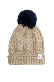 Lighthouse Hannah Bobble Hat - Almond & Navy
