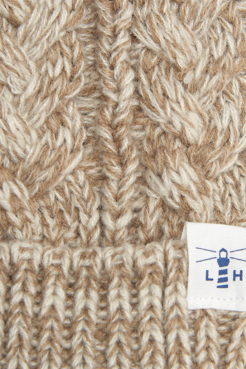 Lighthouse Hannah Bobble Hat - Almond & Navy