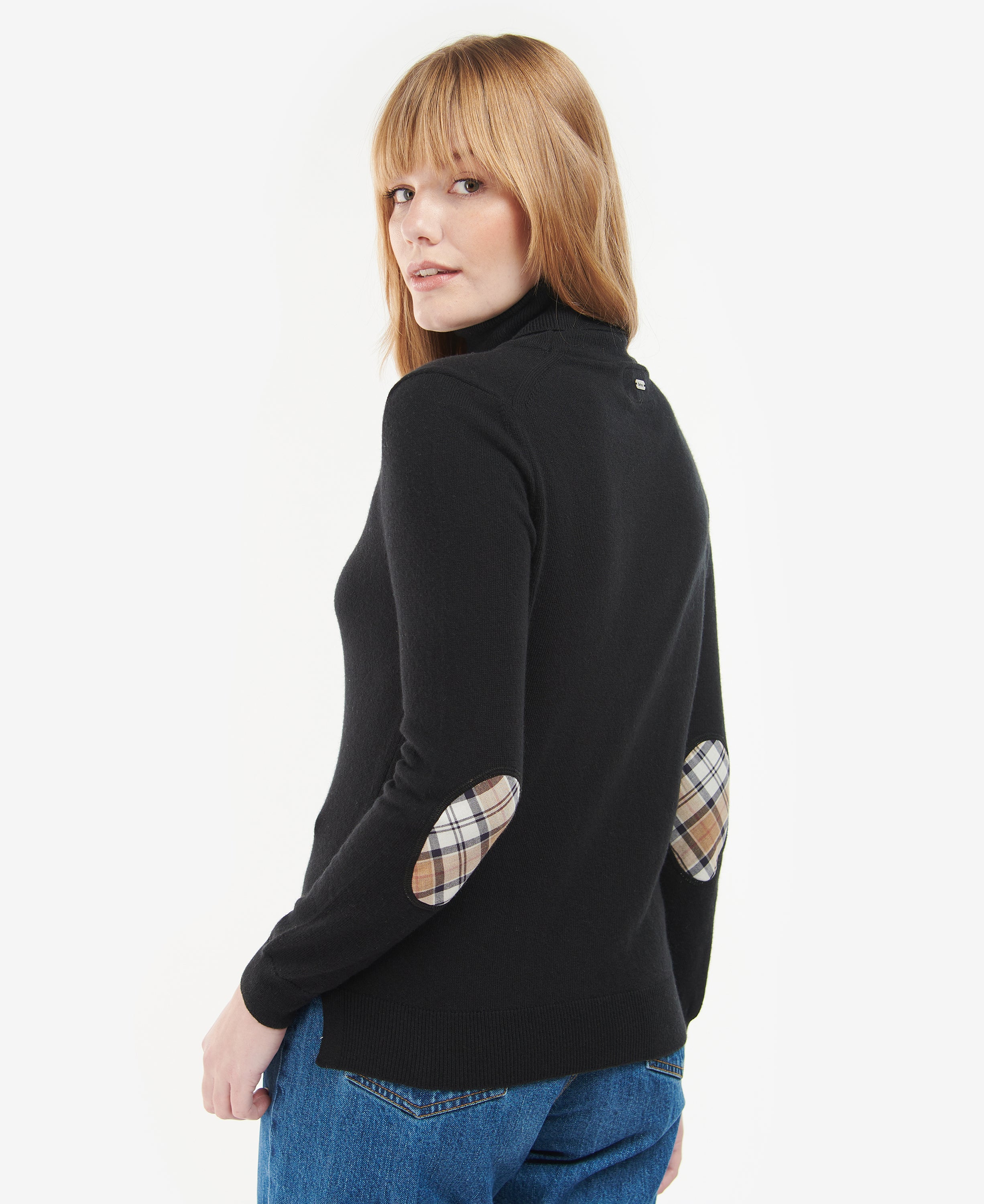 Barbour Pendle Roll Collar Sweater - Black/Rosewood