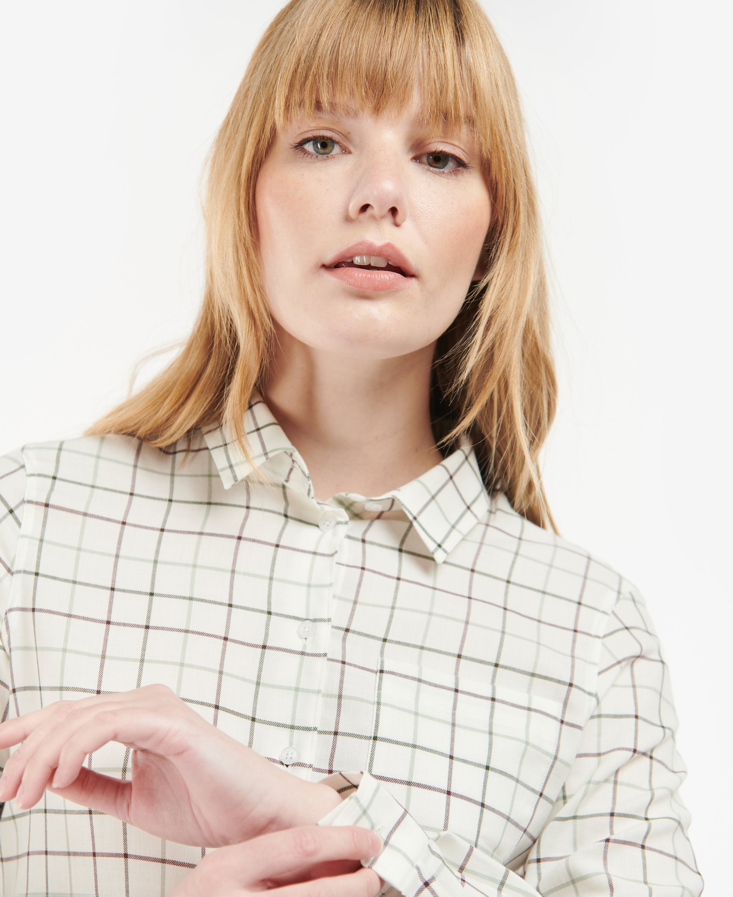 Barbour Triplebar Shirt - Cloud/Winter Green
