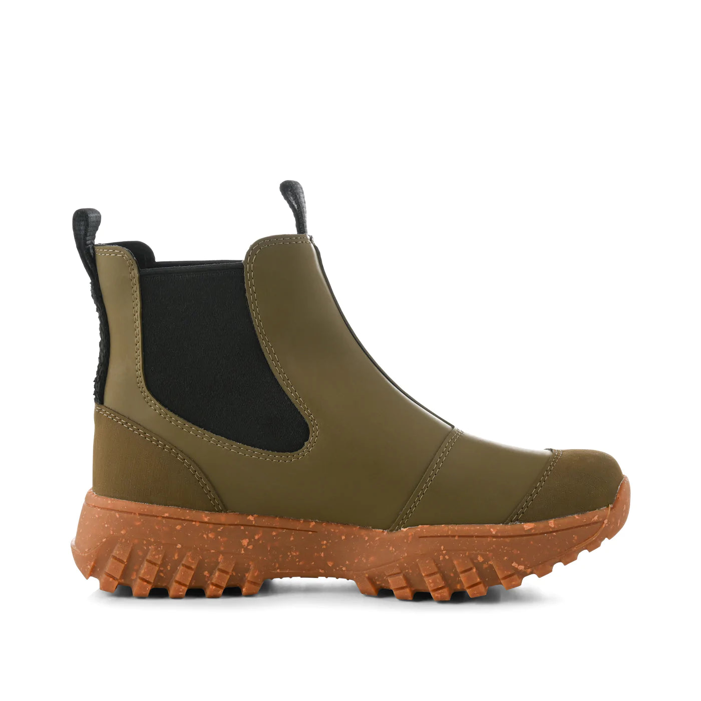 Woden Magda Track Waterproof - Dark Olive/Gum
