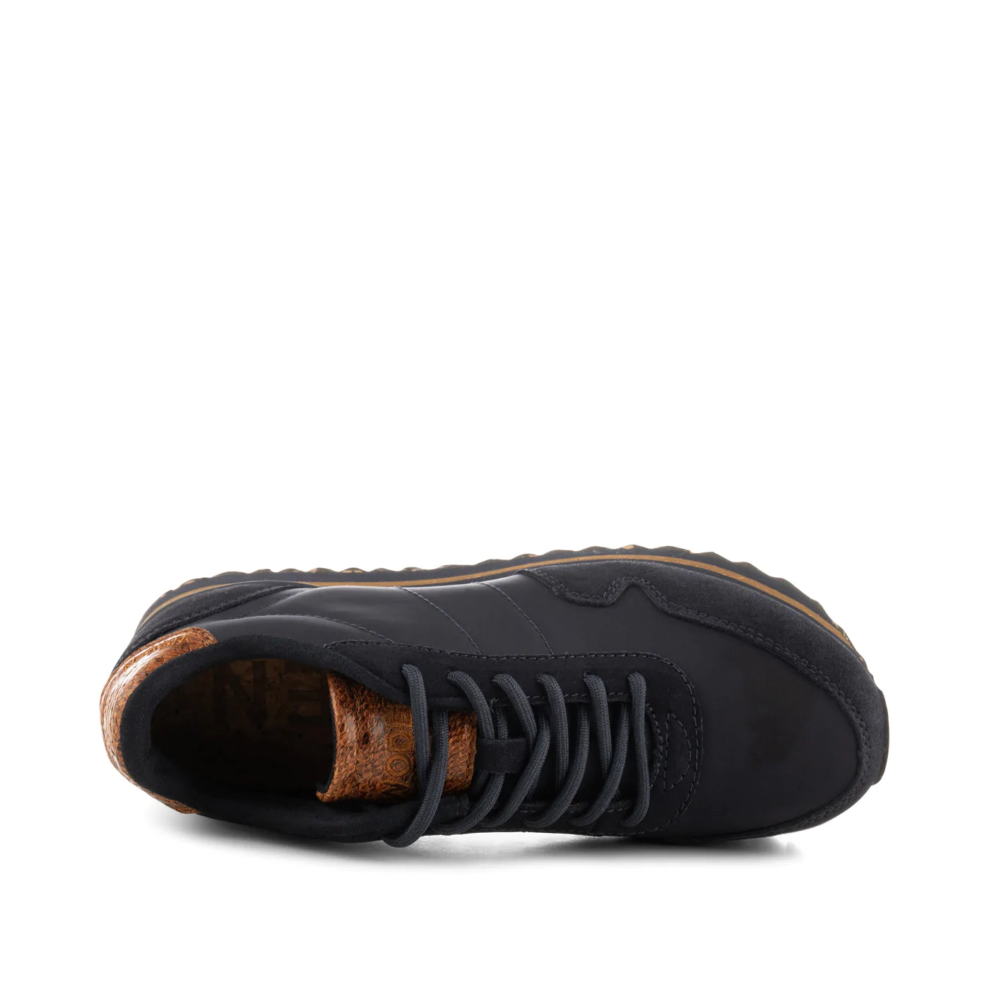 Woden Nora III Leather Plateau - Dark Navy