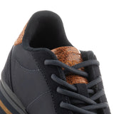 Woden Nora III Leather Plateau - Dark Navy