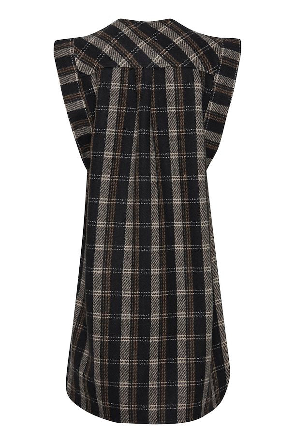 Pulz Ingrid Waistcoat - Black Check