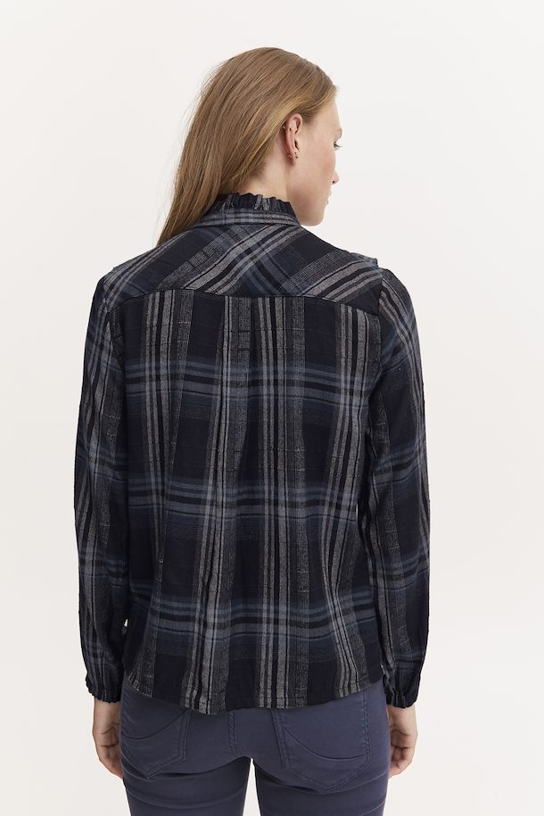 Pulz Alina Short Shirt - Blue Check