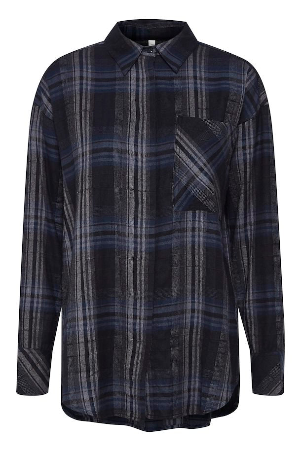 Pulz Alina  Shirt - Blue Check