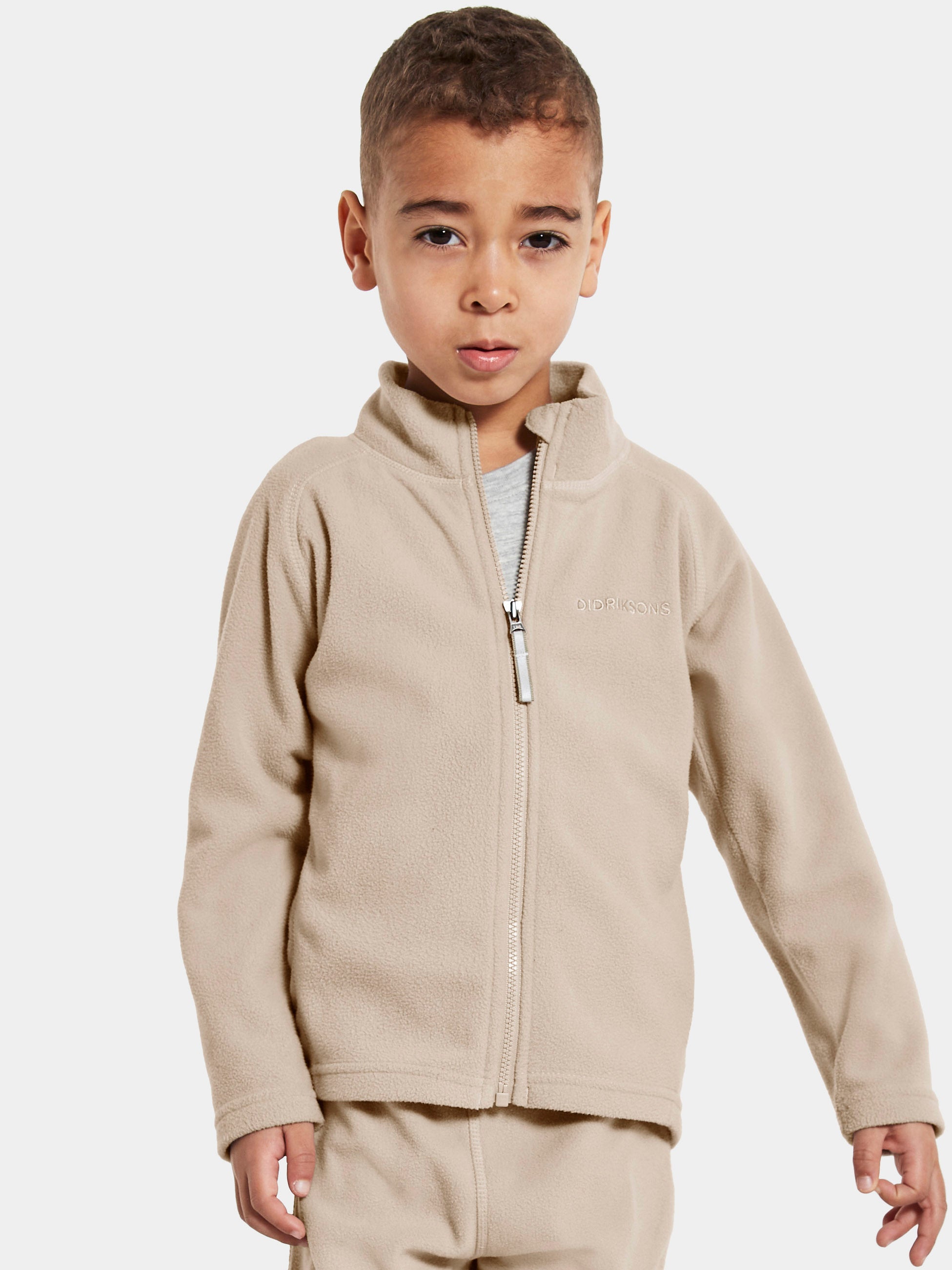 Didriksons Monte Kids' Full-Zip - Clay Beige