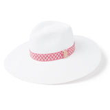 Hicks & Brown Pebmarsh Aztec Fedora White/Pink