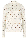 Dubarry Reynolds Women's soft printed mock neck top - Cream