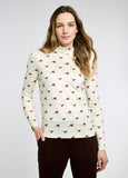 Dubarry Reynolds Women's soft printed mock neck top - Cream