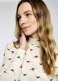 Dubarry Reynolds Women's soft printed mock neck top - Cream