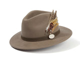 Hicks & Brown Suffolk Fedora Taupe Bronze Feather*