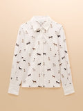 Joules X Eleanor Tomlinson Jersey Shirt - Cream Dogs