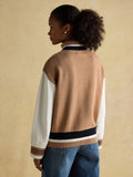 Joules Varsity Top - Tan Brown