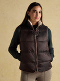 Joules Reversible Fur Gilet - Brown/Cream