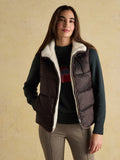 Joules Reversible Fur Gilet - Brown/Cream