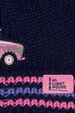 Lighthouse Bobbie Hat - Pink Tractor & Stripes