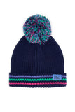 Lighthouse Bobbie Hat - Pink/Purple/Teal Stripes