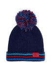 Lighthouse Bobbie Hat - Navy/Red/Blue Stripes