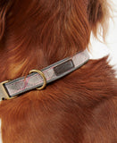 Barbour Reflective Tartan Dog Collar - Taupe/Pink Tartan