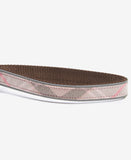 Barbour Reflective Tartan Dog Lead - Taupe/Pink Tartan