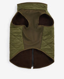Barbour Reversible Quilt/Borg Fleece Dog Coat - Olive/Brown