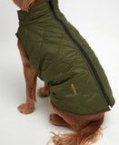 Barbour Reversible Quilt/Borg Fleece Dog Coat - Olive/Brown