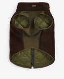 Barbour Reversible Quilt/Borg Fleece Dog Coat - Olive/Brown