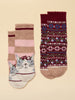 Joules Neat Feet - Pink & Berry Cat