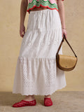 Joules Broderie Tiered Skirt