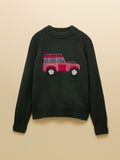 Joules Rutland Intarsia 4x4 Cotton Rich Knitted Jumper - Green